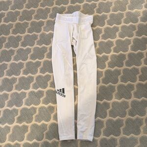 White adidas alphaskin small tights